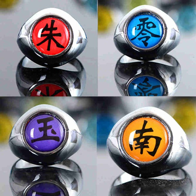 Coffret de 10 Bagues Naruto Akatsuki