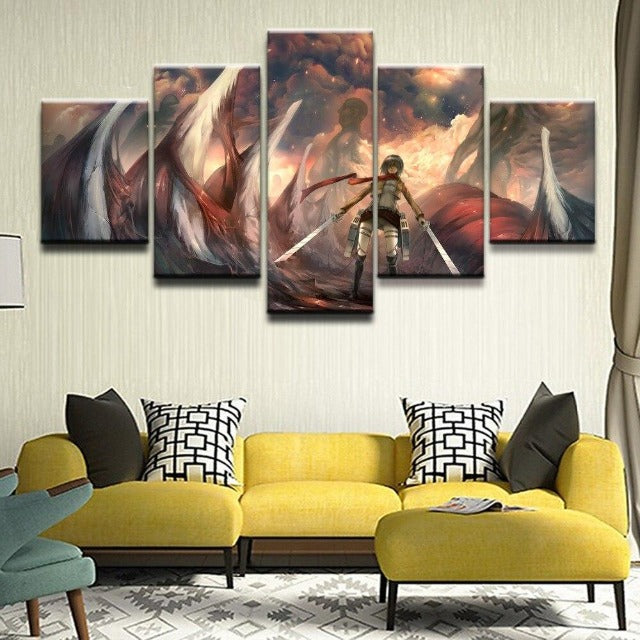Tableau Mikasa Ackerman AOT Cadre Toile