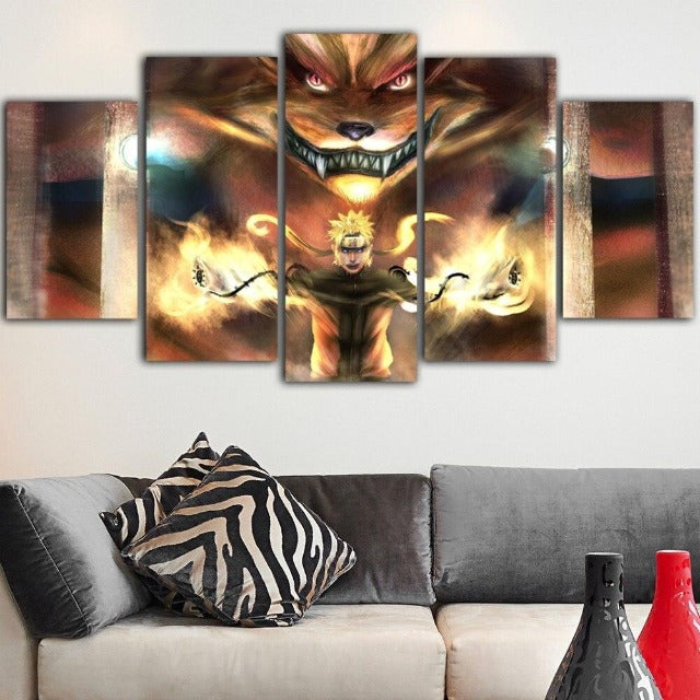 Tableau Kyubi Naruto Deco Toile Cadre Mural Manga Naruto