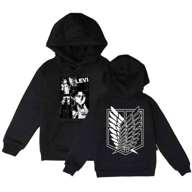 Sweat Enfant Attaque des Titans Levi noir