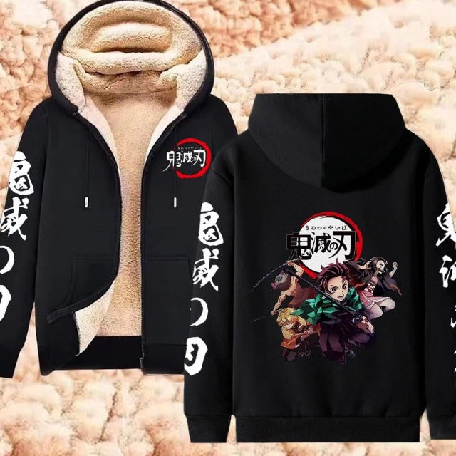 Veste Polaire à Capuche Demon Slayer