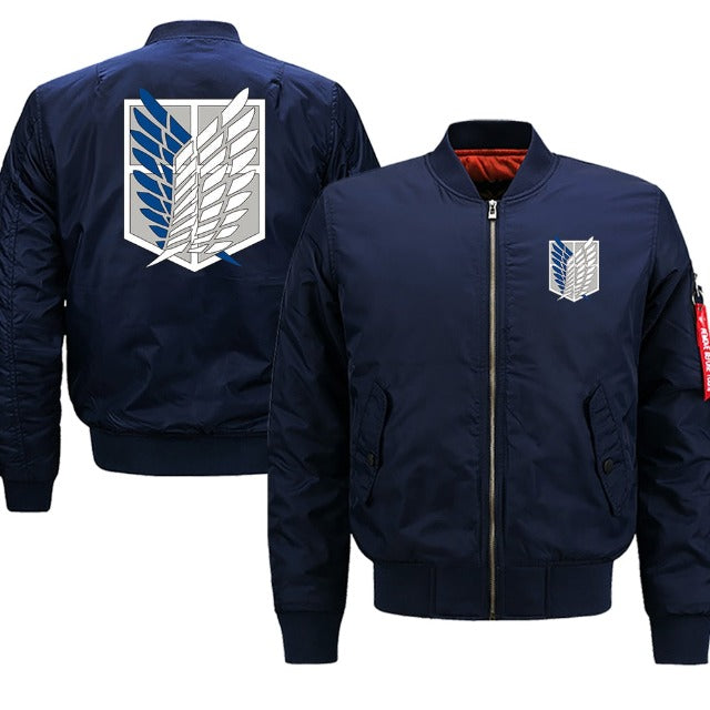 Veste Bomber Attaque Des Titans Bleu Marine