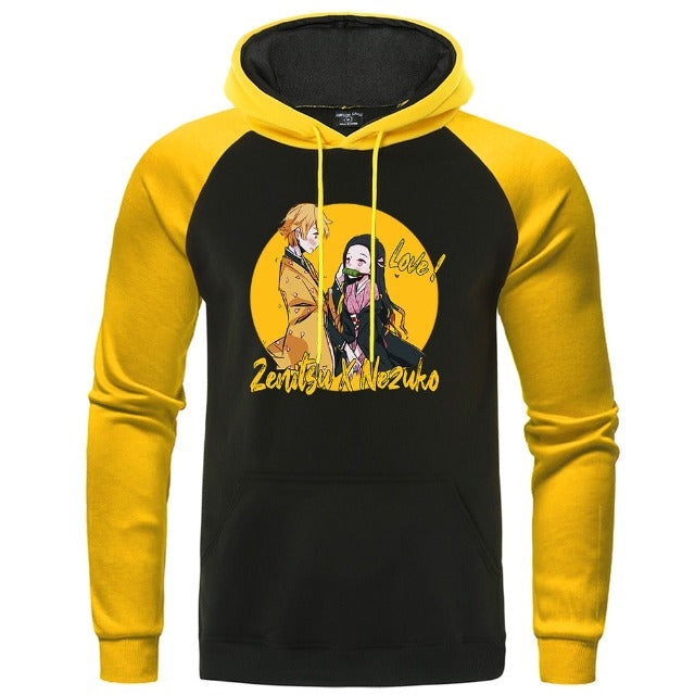Sweat Demon Slayer Zenitsu & Nezuko noir jaune