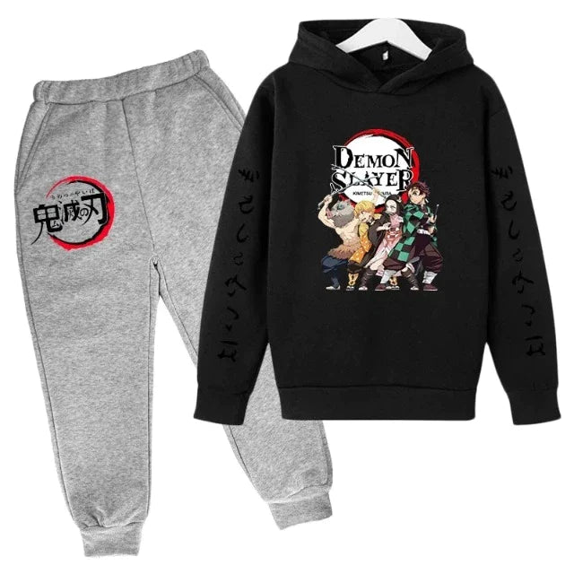 Ensemble Sweat & Pantalon Enfant Demon Slayer Noir & Gris