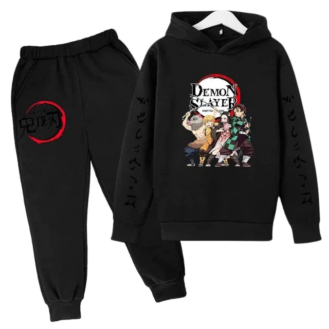 Demon Slayer Kinder Sweatshirt &amp; Hose Set Schwarz