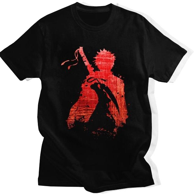 T-Shirt Ichigo Floqué Adulte Homme Femme Courtes Manches Manga Bleach