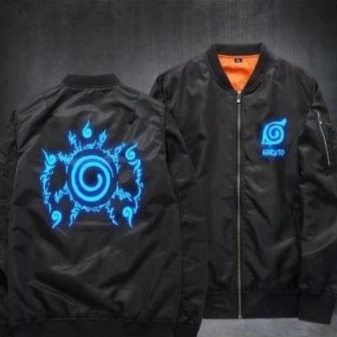 Naruto Shippuden Giacca nera Uomo adulto Donna Bomber Giacca invernale / Cappotto manga di mezza stagione
