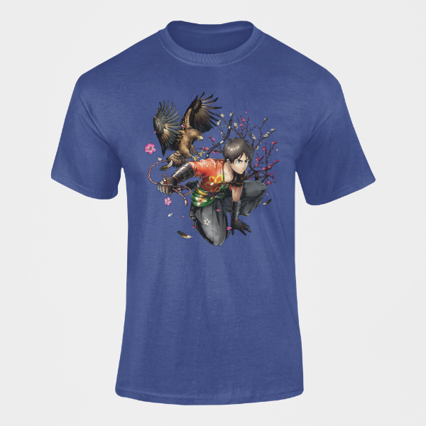 T-shirt Eren Nouvel An Attaque des Titans  bleu