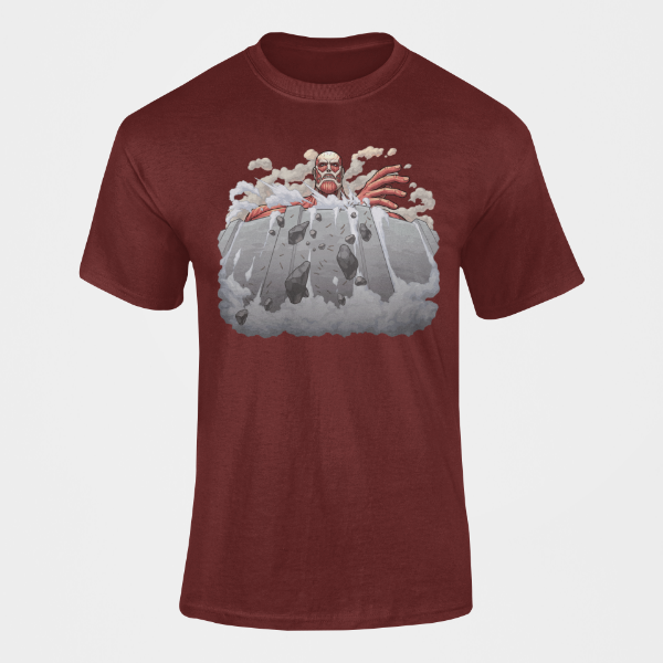 T-shirt Titan Colossal Bertolt Attaque des Titans  bordeaux