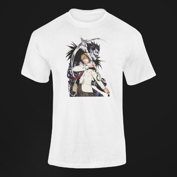 T-Shirt Light &amp; Ryuk Manga Death Note blanc