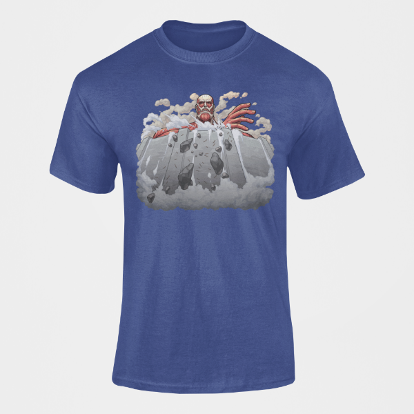 T-shirt Titan Colossal Bertolt Attaque des Titans  bleu