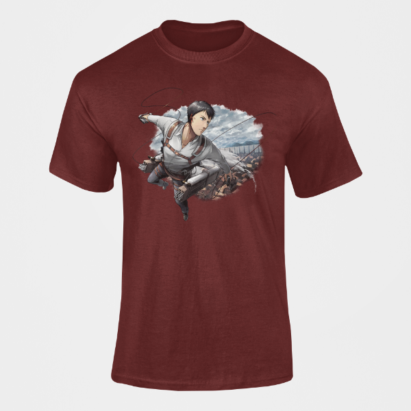 T-shirt Bertolt Attaque des Titans bordeaux