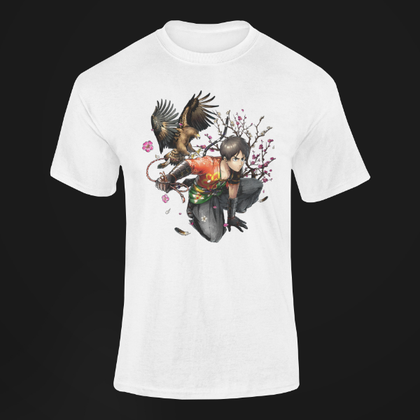 T-shirt Eren Nouvel An Attaque des Titans  blanc