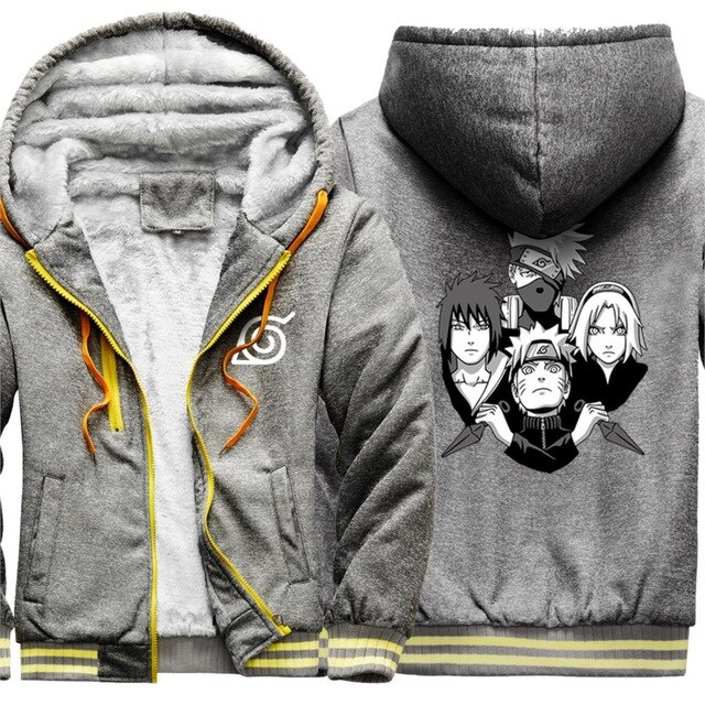 Cappotto invernale Naruto (9 colori) Giacca bomber Manga con cappuccio in pile invernale per uomo adulto donna