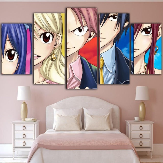 Tableau 5 Pièces Fairy Tail