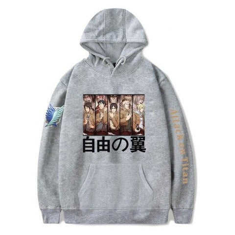 Sweat à Capuche Personnages et leurs Titans gris