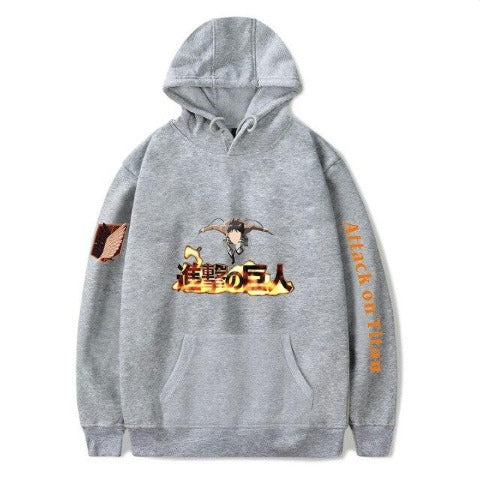 Sweat à Capuche Eren shingeki no kyojin gris