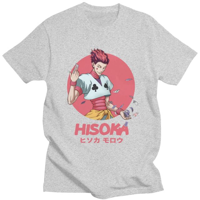 Hisoka Manga Hunter x Hunter Beflocktes T-Shirt für Erwachsene, Herren und Damen, kurzärmelig