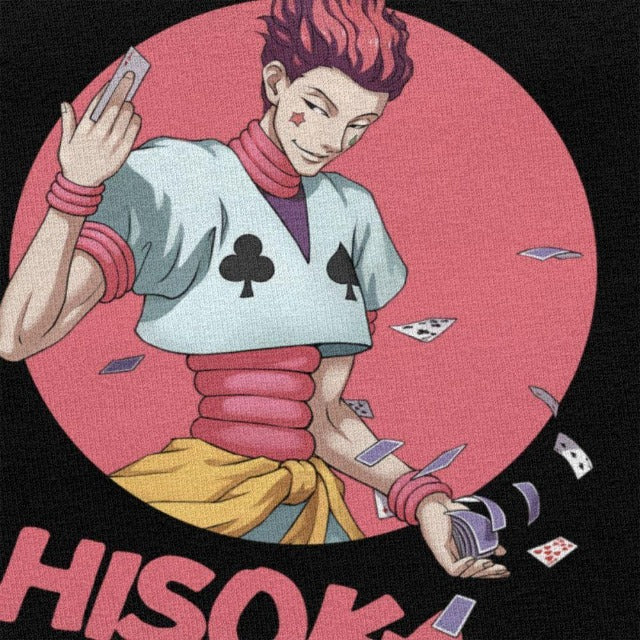 Hisoka Manga Hunter x Hunter Beflocktes T-Shirt für Erwachsene, Herren und Damen, kurzärmelig