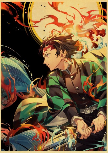 Poster Demon Slayer Tanjiro Combat