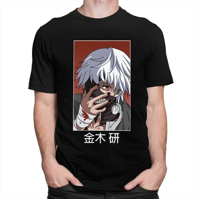 T-Shirt Manga Tokyo Ghoul Floqué Adulte Homme Femme Courtes Manches