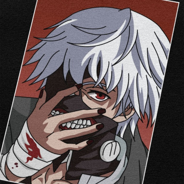 T-Shirt Manga Tokyo Ghoul Floqué Adulte Homme Femme Courtes Manches