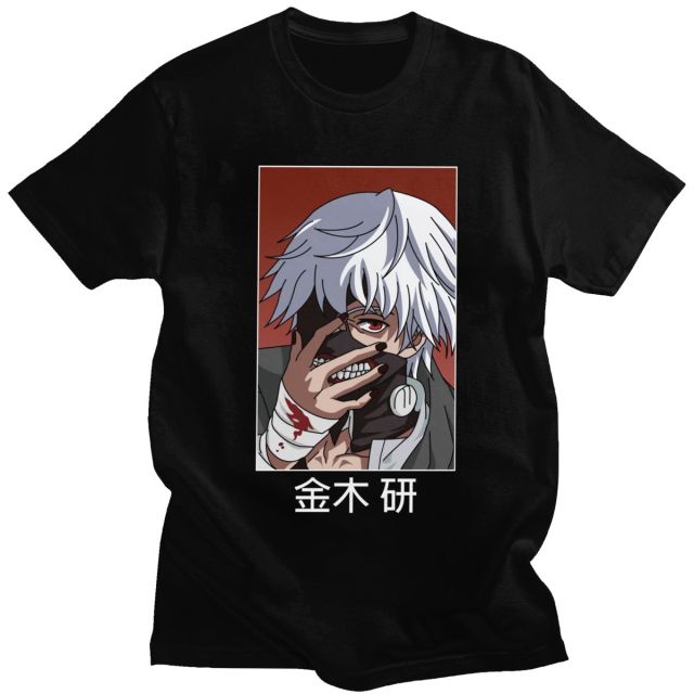 T-Shirt Manga Tokyo Ghoul Floqué Adulte Homme Femme Courtes Manches