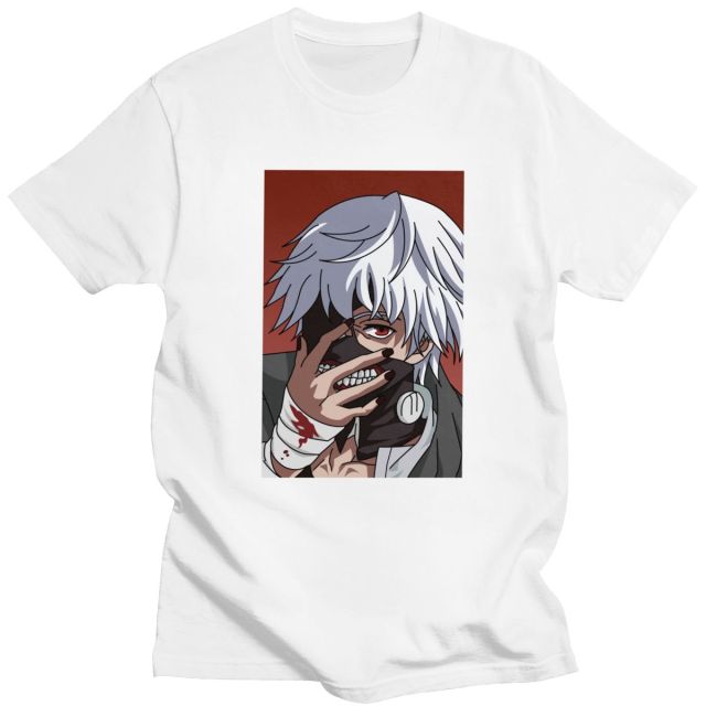 T-Shirt Manga Tokyo Ghoul Floqué Adulte Homme Femme Courtes Manches