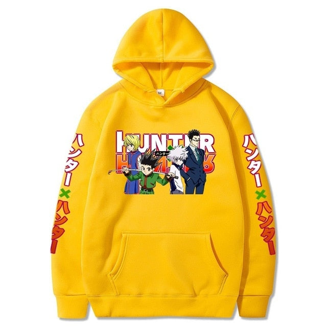 Pull A Capuche Manga Hxh Personnages jaune