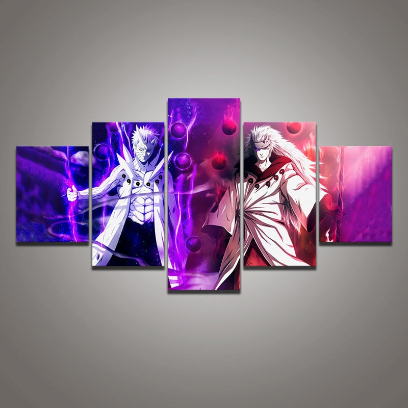 Dipinto Obito e Madara Uchiha Deco Canvas Wall Frame Manga Naruto