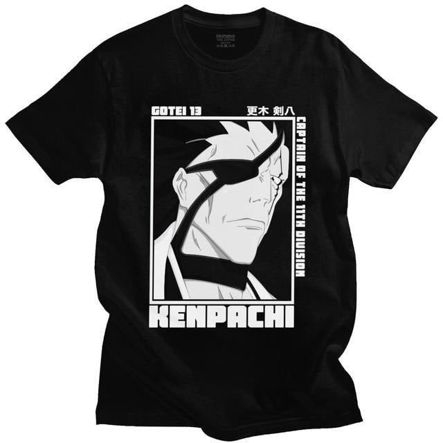 T-Shirt Zaraki Kenpachi Manga Bleach (8 coloris) Floqué Adulte Homme Femme Courtes Manches