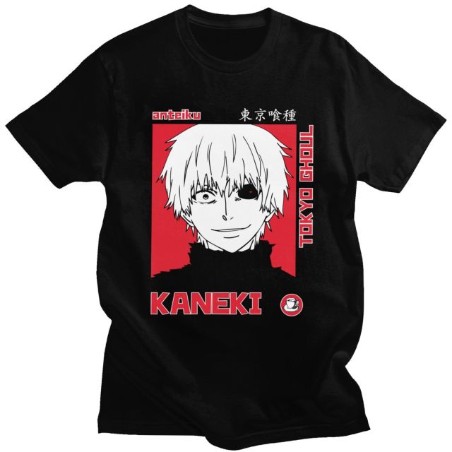 T-Shirt Manga Tokyo Ghoul Kaneki Antique Floqué Adulte Homme Femme Courtes Manches