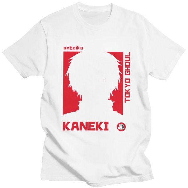 T-Shirt Manga Tokyo Ghoul Kaneki Antique Floqué Adulte Homme Femme Courtes Manches