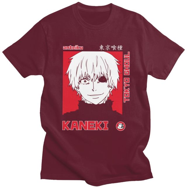 T-Shirt Manga Tokyo Ghoul Kaneki Antique Floqué Adulte Homme Femme Courtes Manches