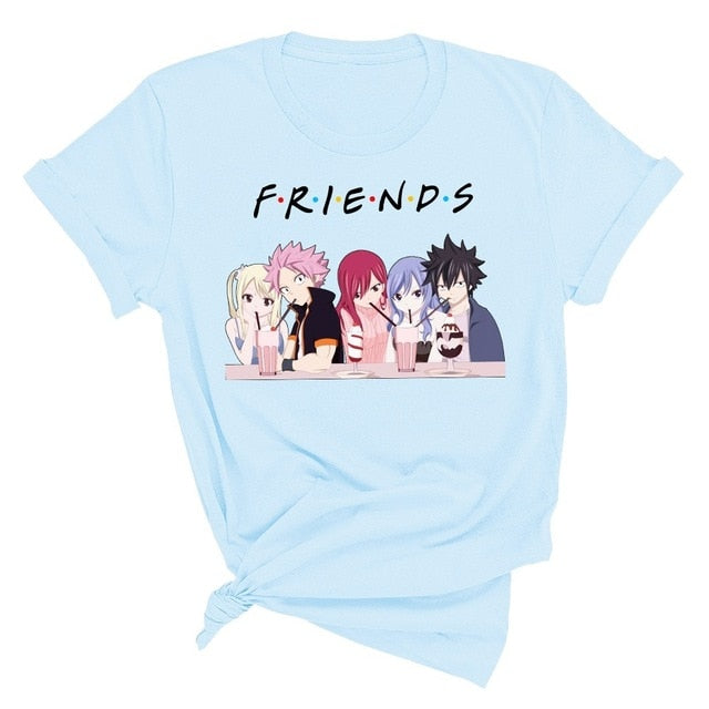 Fairy Tail Manga T-Shirt beflockt Erwachsene Männer Frauen kurze Ärmel