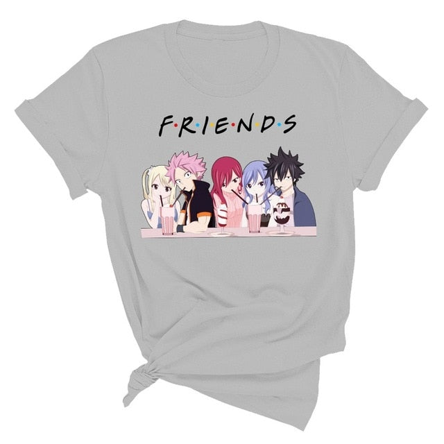 Fairy Tail Manga T-Shirt beflockt Erwachsene Männer Frauen kurze Ärmel