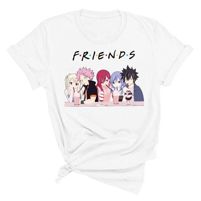 Fairy Tail Manga T-Shirt beflockt Erwachsene Männer Frauen kurze Ärmel