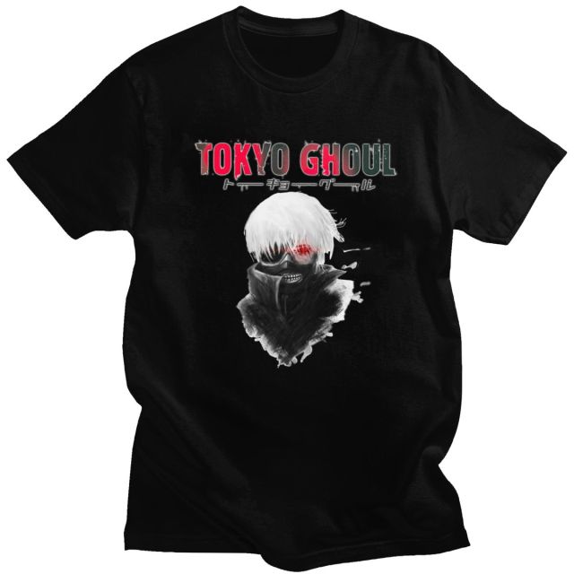 T-Shirt Homme Manga Tokyo Ghoul Floqué Adulte Courtes Manches