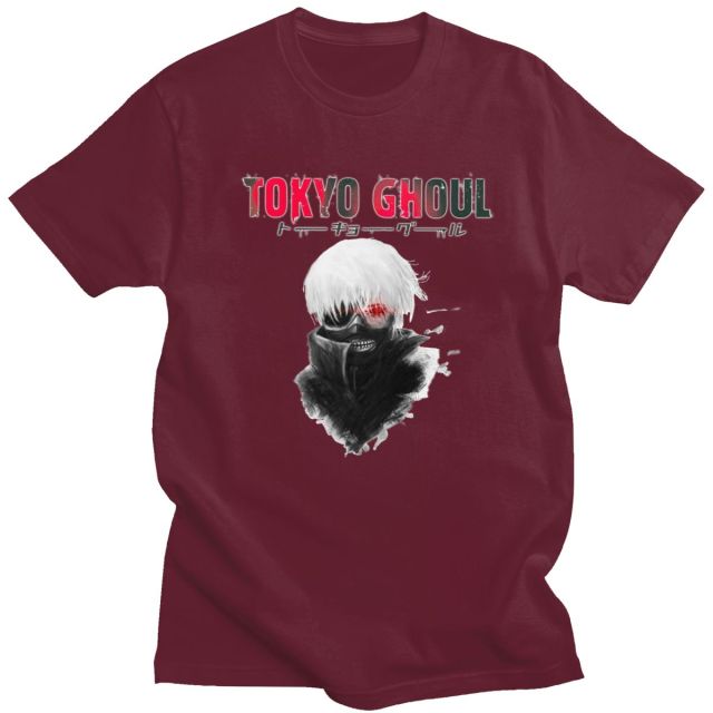 T-Shirt Homme Manga Tokyo Ghoul Floqué Adulte Courtes Manches