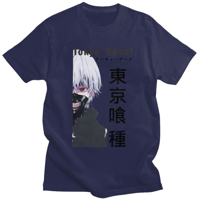 T-Shirt Manga Tokyo Ghoul Kanji Floqué Adulte Homme Femme Courtes Manches
