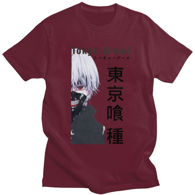 T-Shirt Manga Tokyo Ghoul Kanji Floqué Adulte Homme Femme Courtes Manches