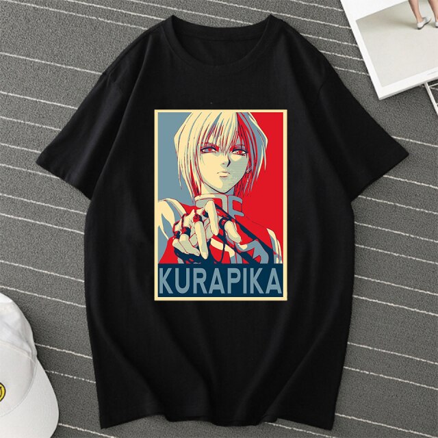 T-shirt Manga Hunter x Hunter Kurapika Floqué Adulte Homme Femme Courtes Manches