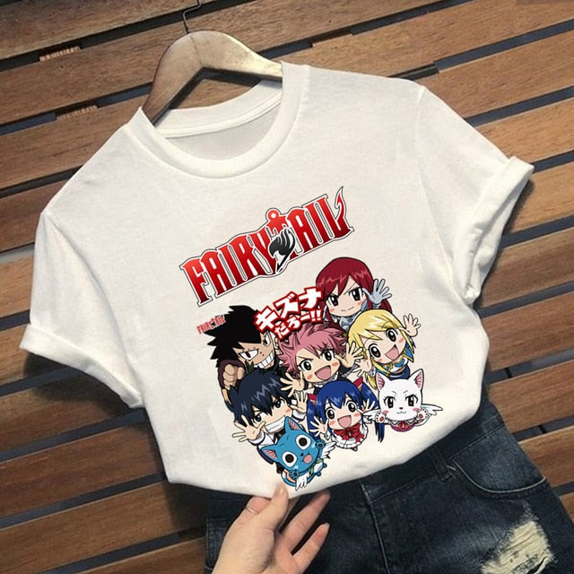 Tee-Shirt Manga Fairy Tail Floqué Adulte Homme Femme Courtes Manches