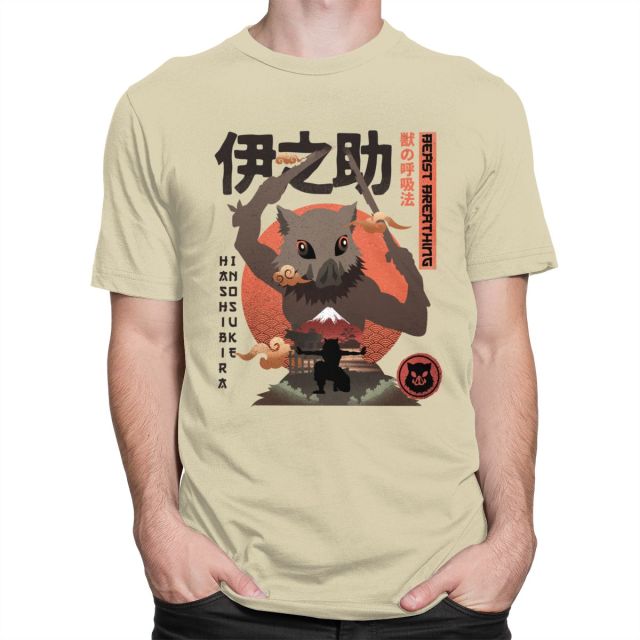 T-Shirt Manga Demon Slayer Inosuke (6 Coloris) Floqué Adulte Homme Femme Courtes Manches