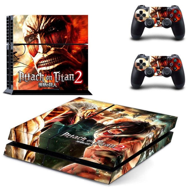 Sticker PS4 Attaque des Titans Saison 2 Autocollant Playstation Console &amp; Manette