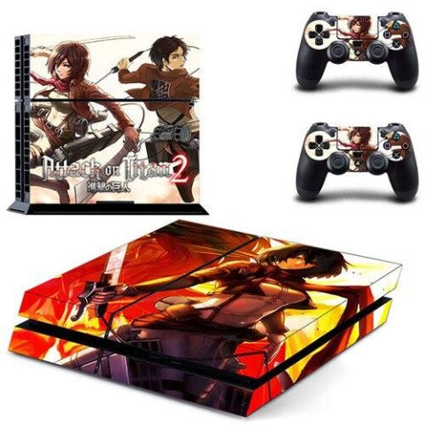 Sticker PS4 "Mikasa x Eren" Attaque des Titans Autocollant Playstation Console &amp; Manette
