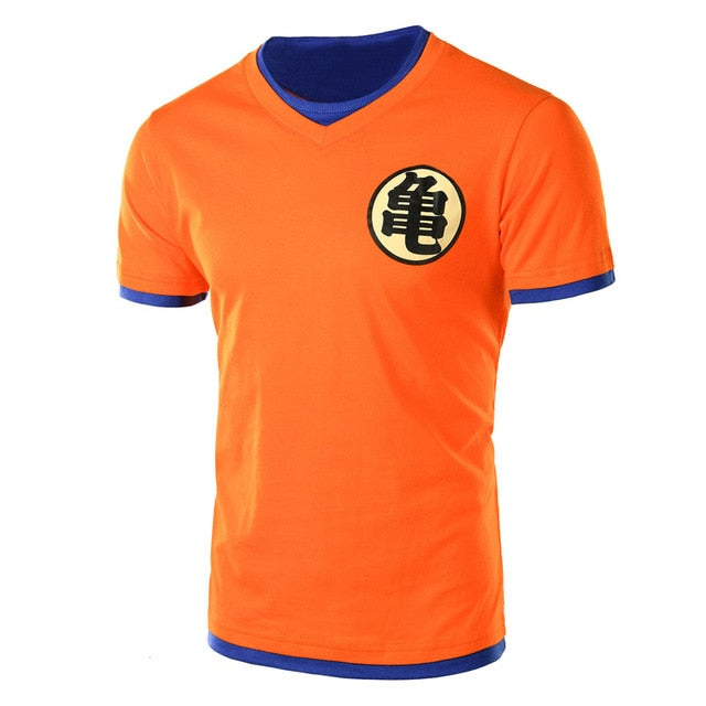 T-Shirt Manga Dragon Ball Z Orange Floqué Adulte Homme Femme Courtes Manches