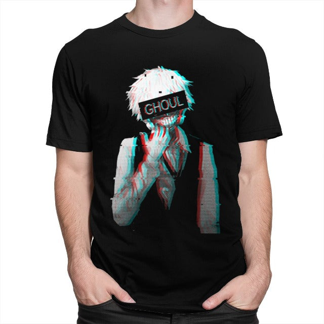 T-Shirt Manga Tokyo Ghoul Blurred Floqué Adulte Homme Femme Courtes Manches