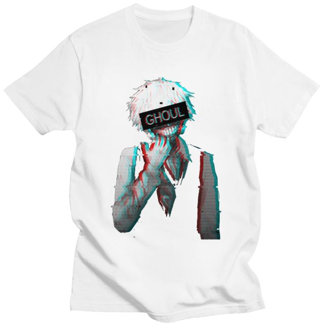 T-Shirt Manga Tokyo Ghoul Blurred Floqué Adulte Homme Femme Courtes Manches