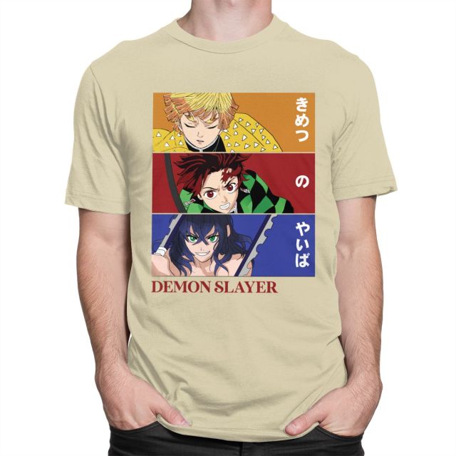 Demon Slayer Manga T-Shirt (6 Farben) Beflockt Erwachsene Männer Frauen Kurze Ärmel